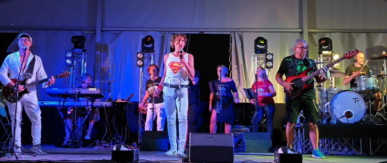 La band al completo sul palco di una festa